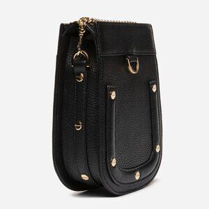Leather Violin in Black Leather with Gold Hardware and gold Snake charm
